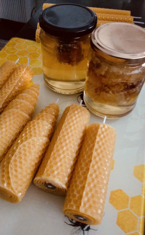 Beeswax Candles and Honey